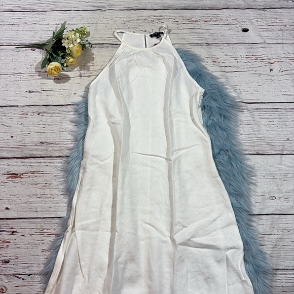 NWT J.CREW Women’s White 100% Linen High-Neck Midi Dress - Picture 8 of 10